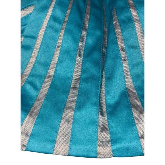 Vintage Cerulean Blue Corset & Tulle Strapless Dress - Picture 12 of 16